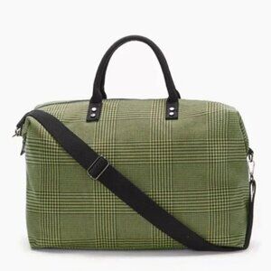 Lulu Dharma Frasier Weekender‎ Bag Green Houndstooth